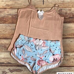 DELIRIOS| Nude Floral Women's Pajamas.